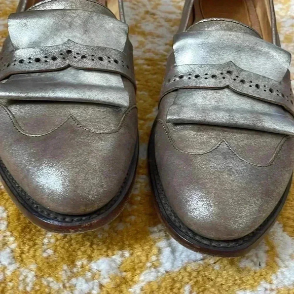 The Office of Angela Scott Metallic Loafers Size 39 8.5 - Picture 4 of 8